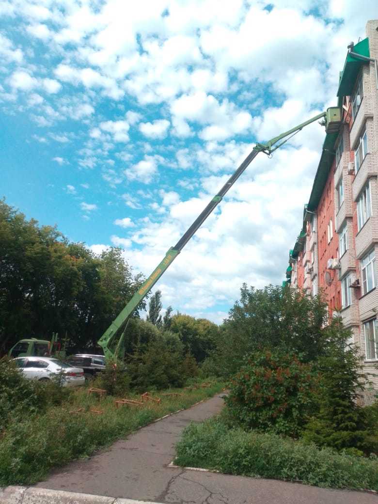 фото ремонт кровли с автовышки